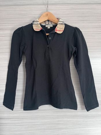 Polo Burberry Noir Manches Longues - Taille 12 ans Fille - Très bon état