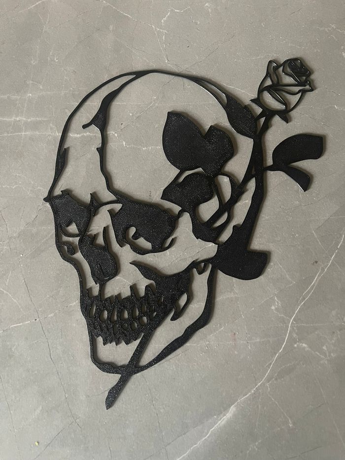 Art Mural - Tete de Mort Fleur - photo numéro 2