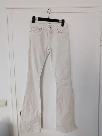 Jean flare blanc en coton bel air
