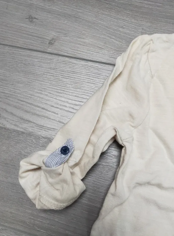 T shirt manches longues retroussables beige garçon 3 ans Kidkanai - photo numéro 5