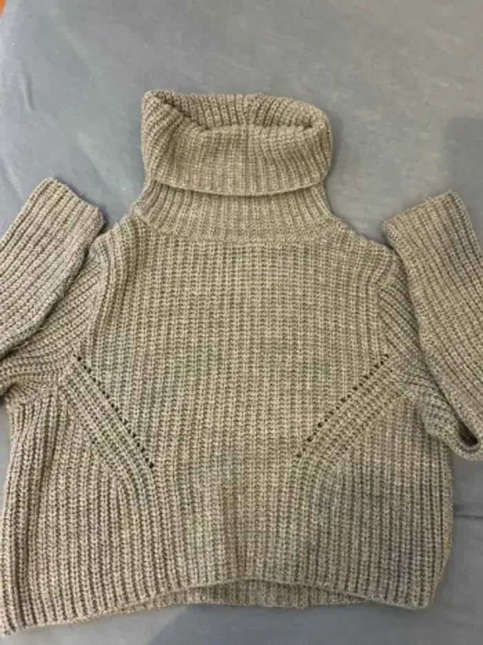 Pull avec col roulé gris - photo numéro 2