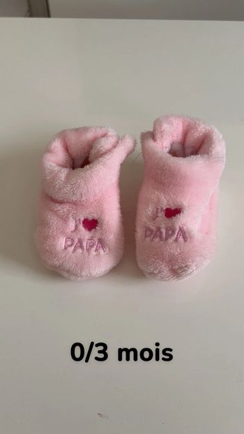 Chaussons chaud j’aime papa 0/3 mois