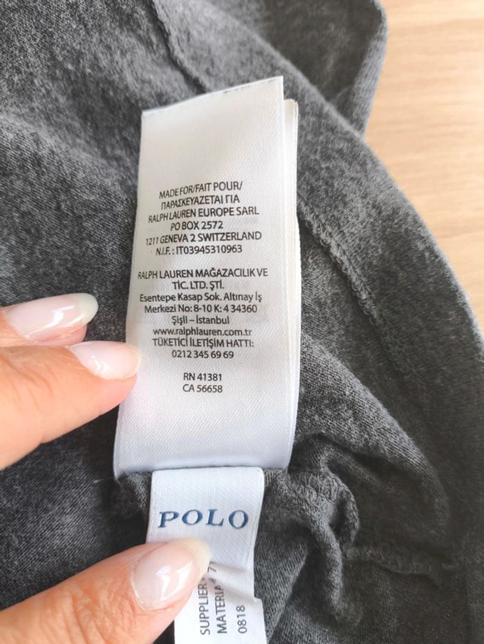 Tee shirt uni gris Ralph Lauren M - photo numéro 5