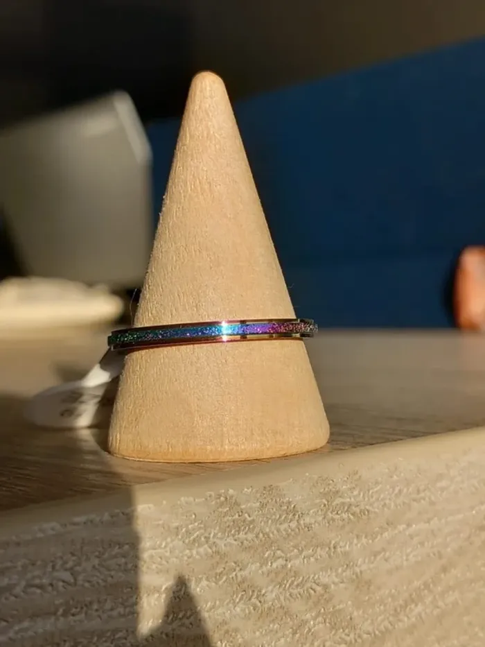Bague en acier inoxydable Multicolore  taille 19 - photo numéro 2