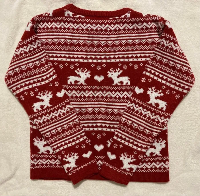 Pull Rouge & Blanc à Motifs Hivernaux – Kiabi – Taille 12 ans - photo numéro 2