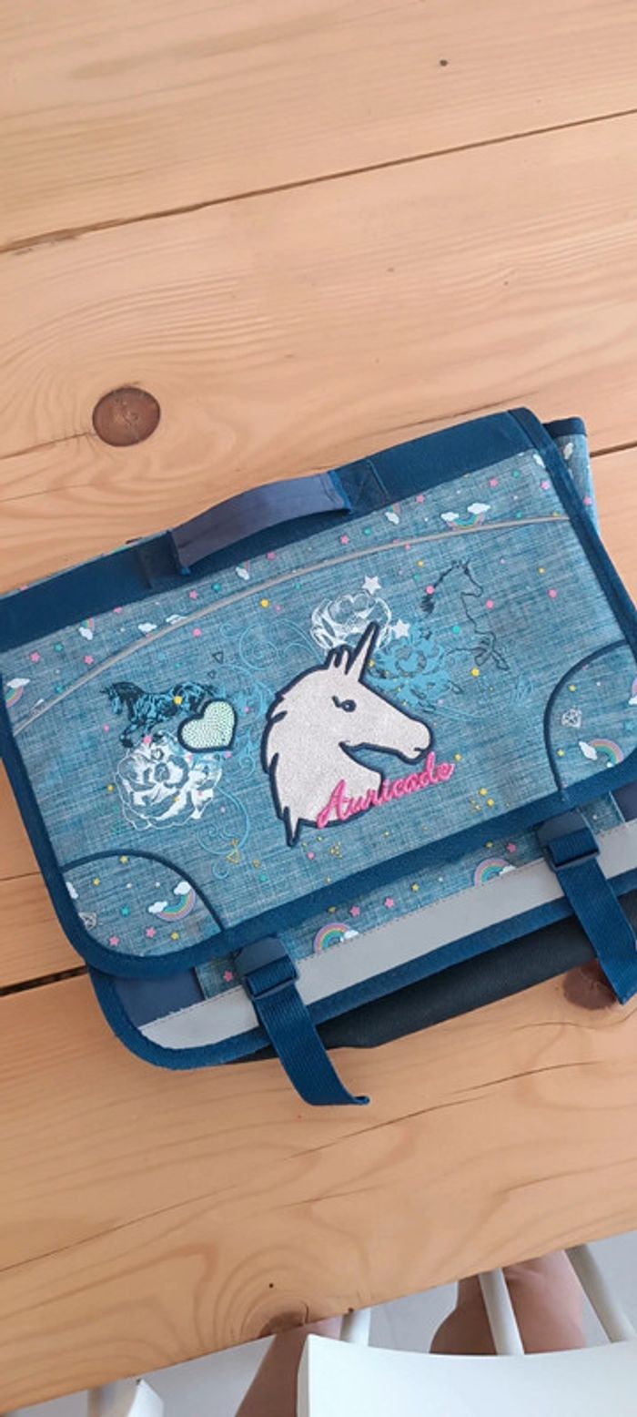 Cartable fille licorne jean