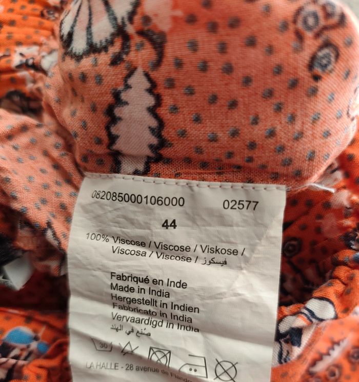 Short fluide et léger imprimé, ceinture Taille 44 LH - photo numéro 8