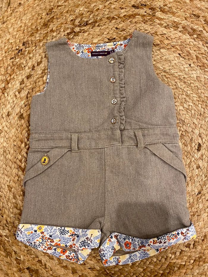 Tenue complète combi short et son gilet assortie sergent major, 18 mois - photo numéro 2