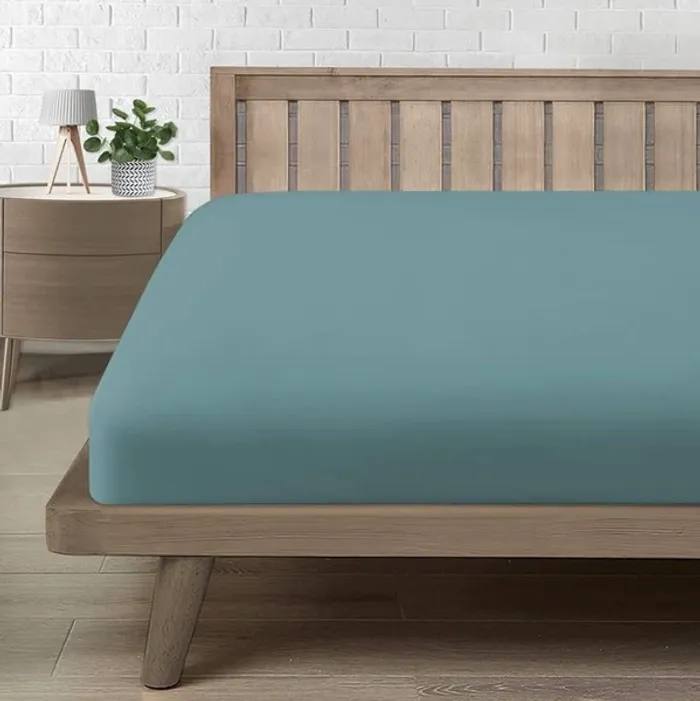 Drap-housse vert 140×190 cm +25 cm – 57 fils – 100 % coton Neuf - photo numéro 2