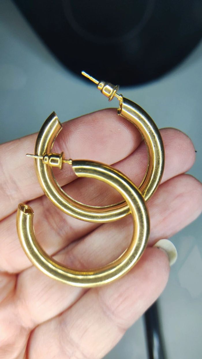 Créoles rondes dorées - photo numéro 3