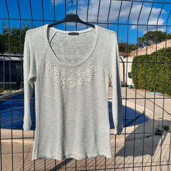 Blouse manches longues blanc irisé Breal T 40