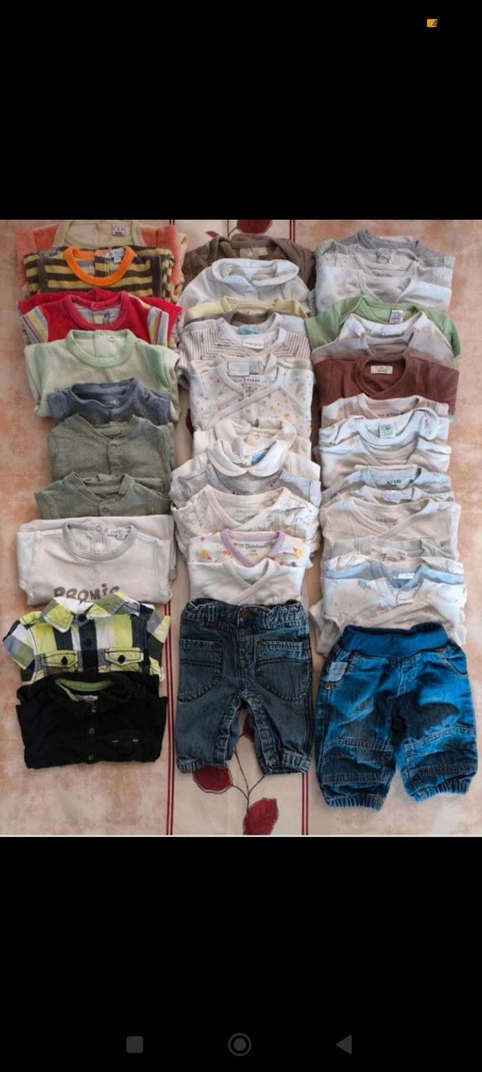 Lot vêtements bébé 1 mois garçon