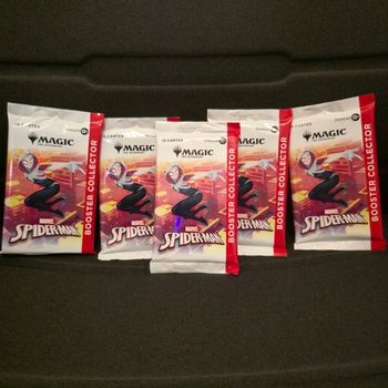 Lot de 5 Boosters Collector Spider-Man Magic The Gathering Français