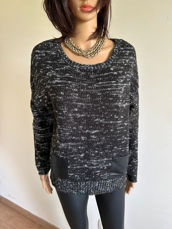 Pull gris et noir avec poches en simili cuir Morgan taille XS TBE