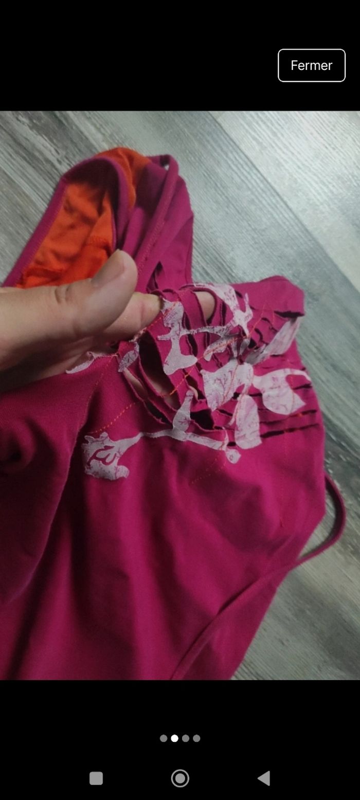 Débardeur rose/orange femme taille 38 - photo numéro 2