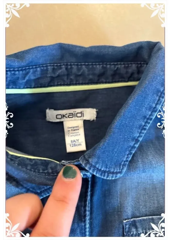 👗 Chemise sans manches fille 10 ans - okaidi en jean effet délavé - photo numéro 4