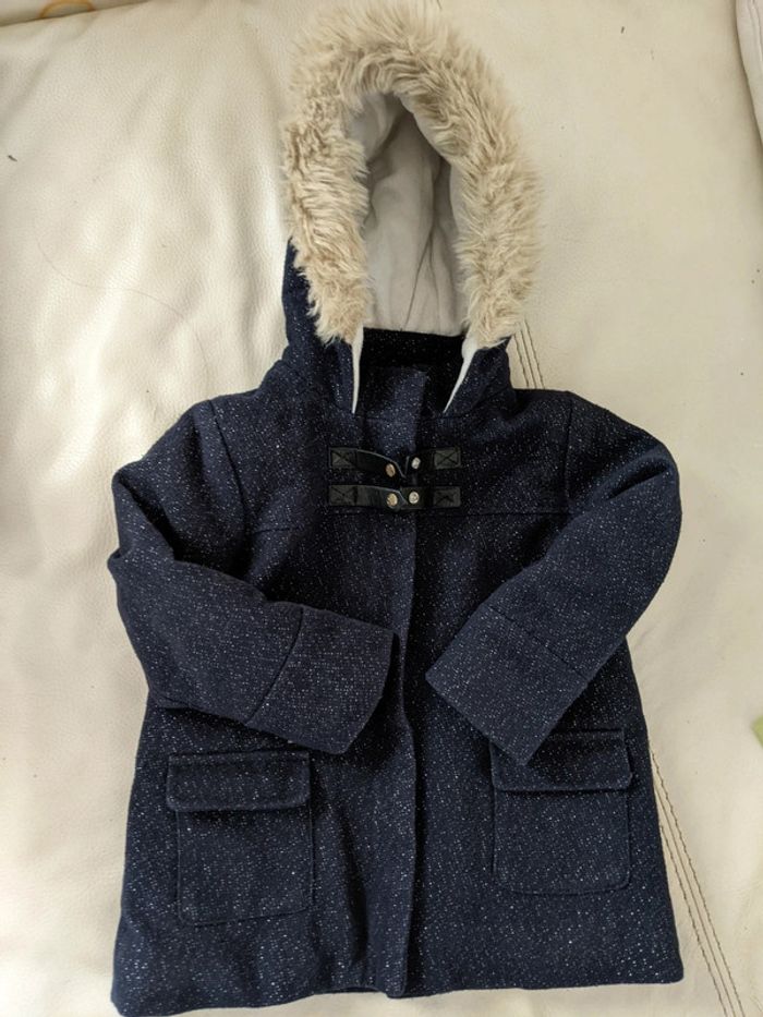 Manteau d'hiver parka fille 3 ans rembourré sherpa Gemo