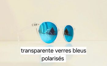 Lunette de soleil mixte Polarisée transparente verres bleus miroités uvprotection catégorie 3