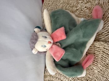 Doudou Plat Hérisson Baby Nat Babynat Vert Beige Rose