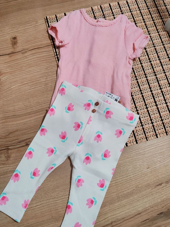 Ensemble bébé fille leggings a motifs et t shirt6 mois kiabi - photo numéro 2