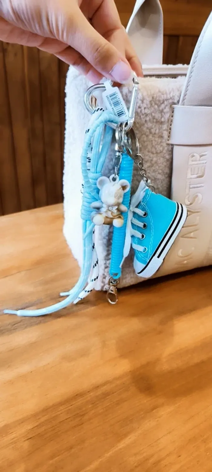 Porte clé gri-gri de sac Mickey converse bleu