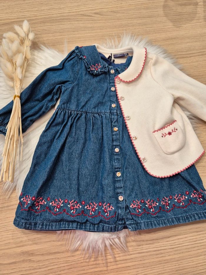 💙 Ensemble robe + veste molletonnée Sergent Major 18 mois