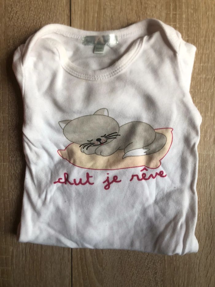 Lot 2 bodies manches longues 9 mois + 1 offert - photo numéro 2