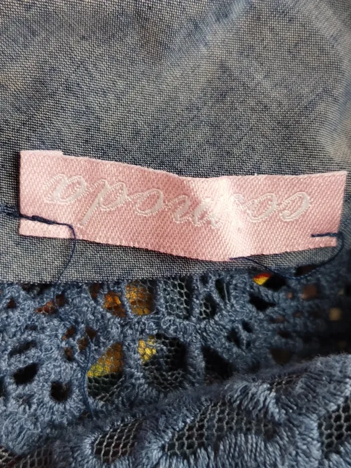Jolie robe bleue fluide motif fleurie Cosmoda taille 38 - photo numéro 4