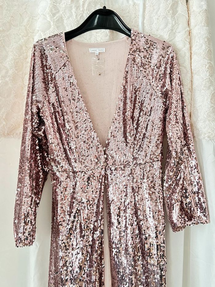 Kimono/ veste longue en sequins neuf L - photo numéro 3