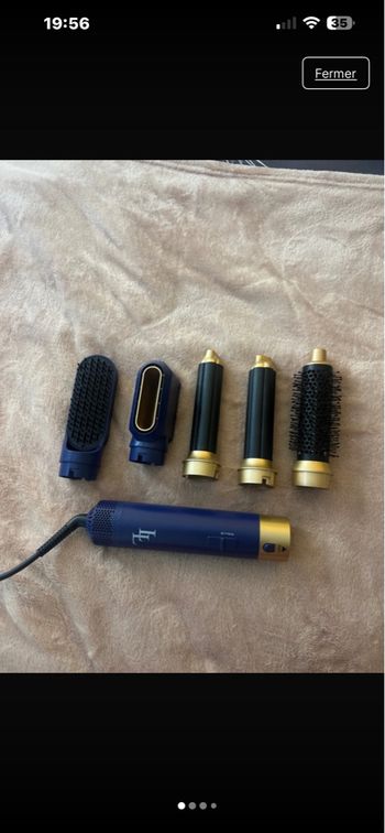 Brosse Soufflante 5 en 1 - Bleu Marine & Or