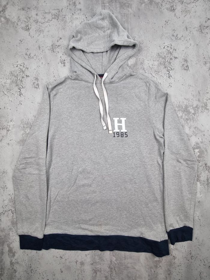 Sweat à capuche Tommy Hilfiger gris – Taille M Femme (mesures en photos) - photo numéro 3
