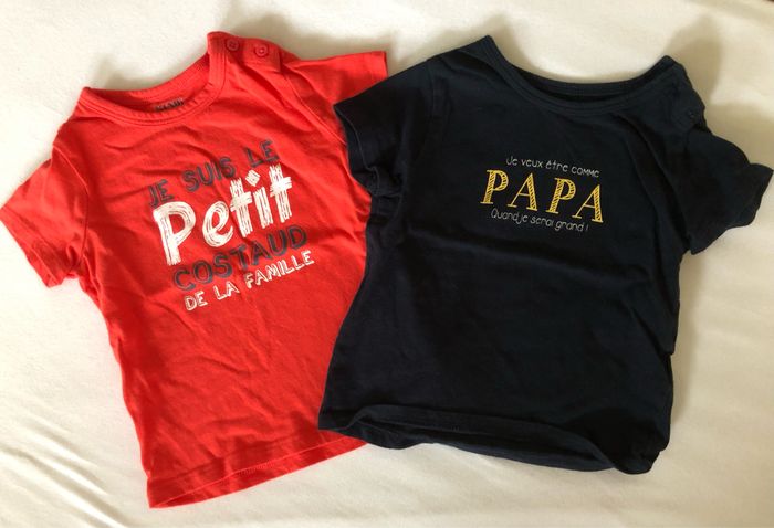 Lot 2 t-shirt manches courtes 12 mois