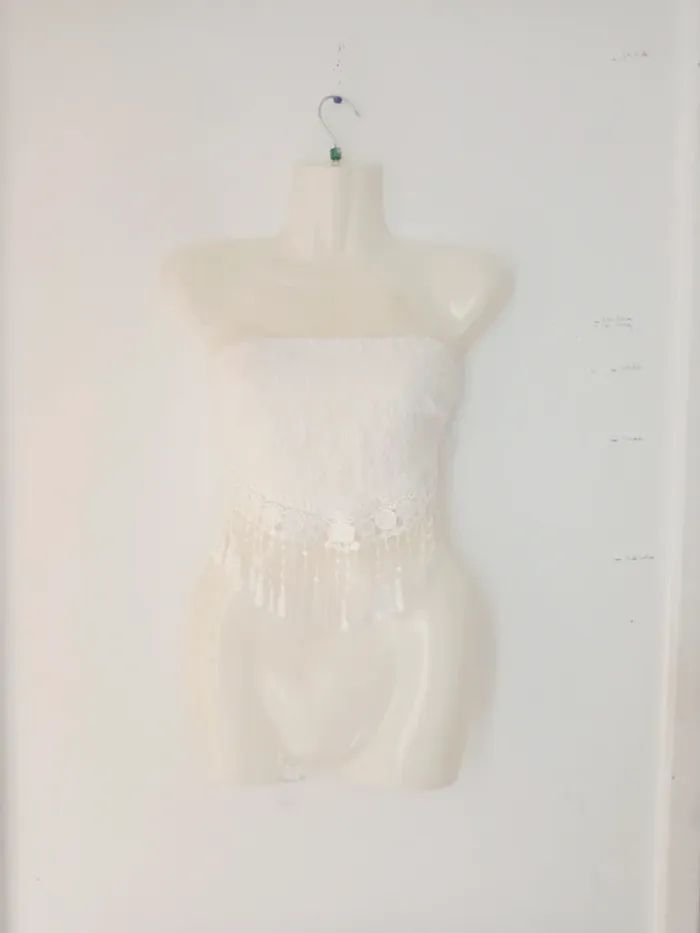Bandeau court crop top a noué femme