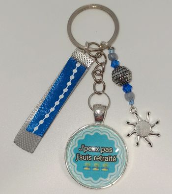 Cadeau retraite, porte clé message " j'peux pas, j' suis retraité "