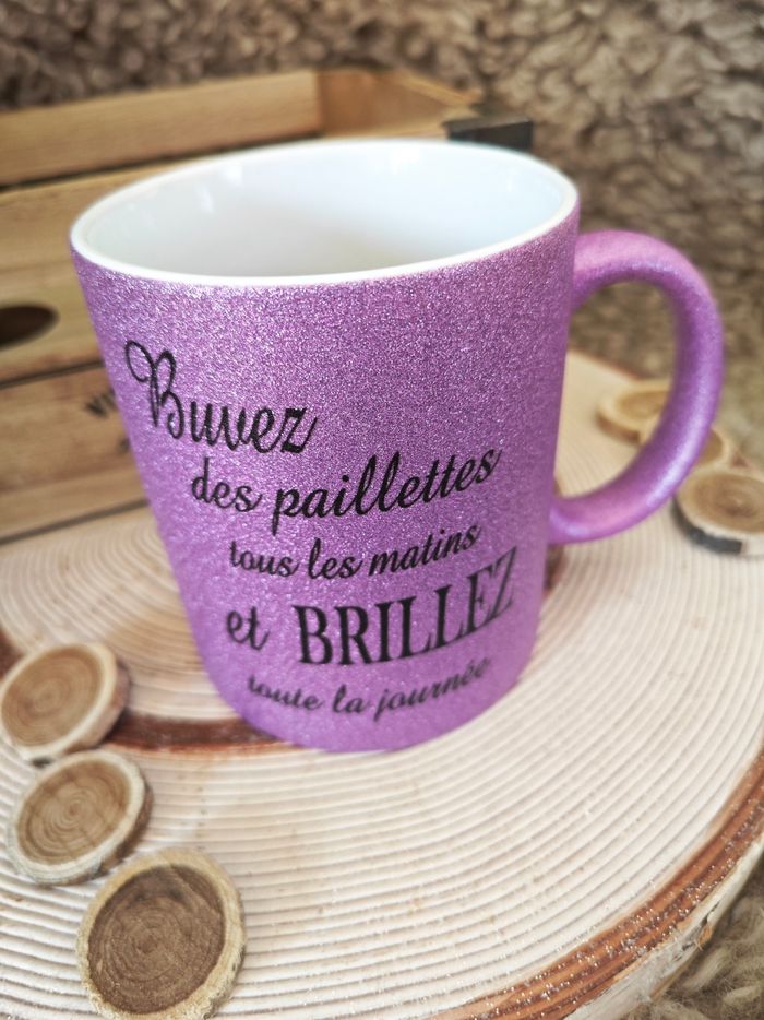 Tasse Glitter Rose Buvez des Paillettes - photo numéro 5