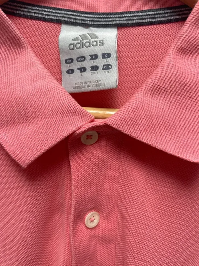Polo Pink Adidas Mens Size L - photo numéro 4