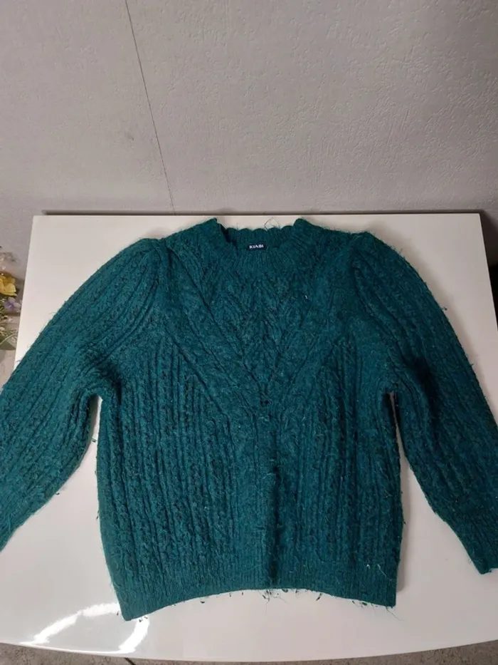 Pull épais vert " Kiabi" - photo numéro 2