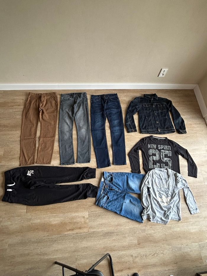 Lot vêtements garçon 13-14 ans – Jeans, pantalon, survêtement, veste, Kiabi