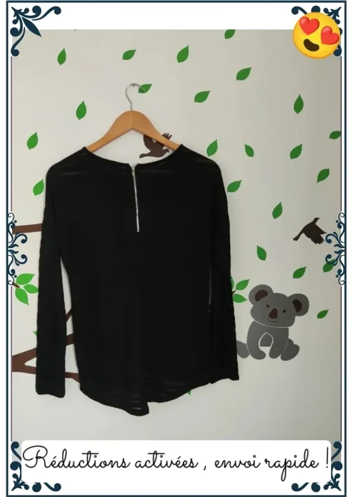 Pull noir effet sympathique - photo numéro 2