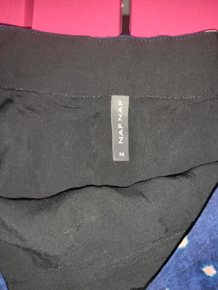 Jupe courte évasée NafNaf noir bleu et rose 36 - photo numéro 6