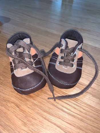 Chaussures montantes bébé garçon Tao tape à l’œil  Beige marron orange