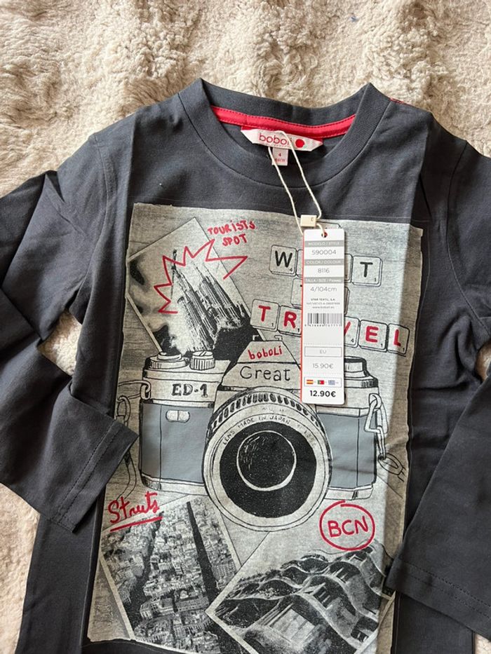 T-shirt garçon manche longue 4 ans - photo numéro 3