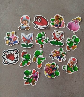 Lot x16 stickers autocollants Mario