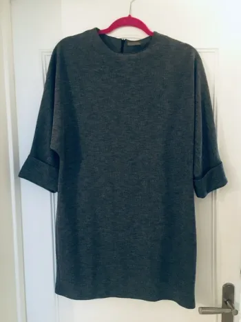 Robe Zara gris chiné manches 3/4 taille M