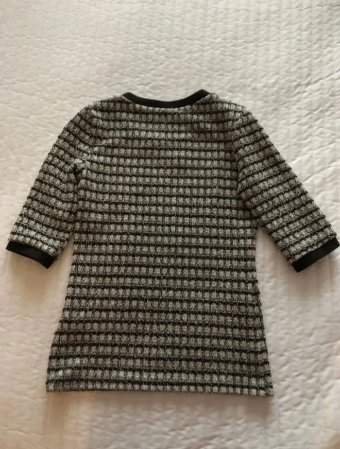 Pull manches 3/4 "Morgan gris à carreaux - photo numéro 2