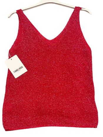 Débardeur pailleté rouge T.U