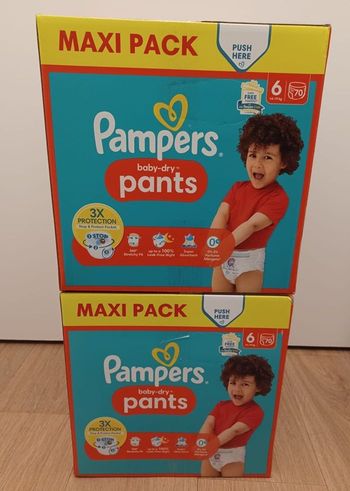2 Maxipack Pampers Pants baby-dry Taille 6 -pack de 70 couches