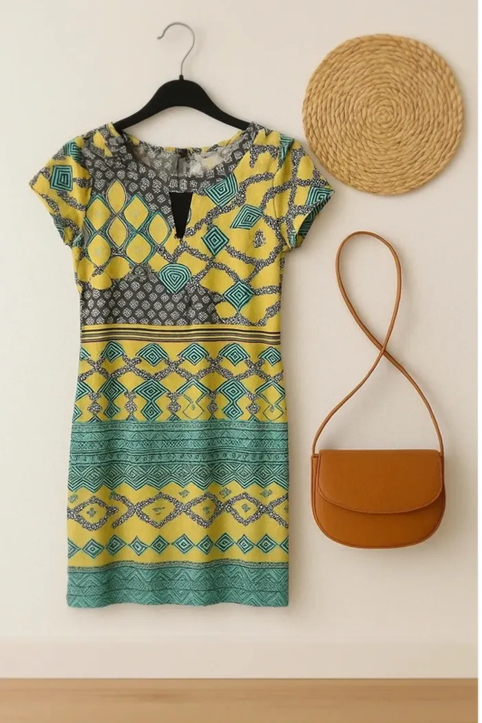 Robe Femme été M 💛 Motifs ethniques – légère et colorée - photo numéro 2