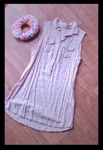 Robe chemise rose pale/noir kaporal taille 12 ans TBE