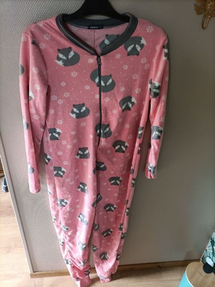 Robe de nuit blanc rouge motif chien / coeur